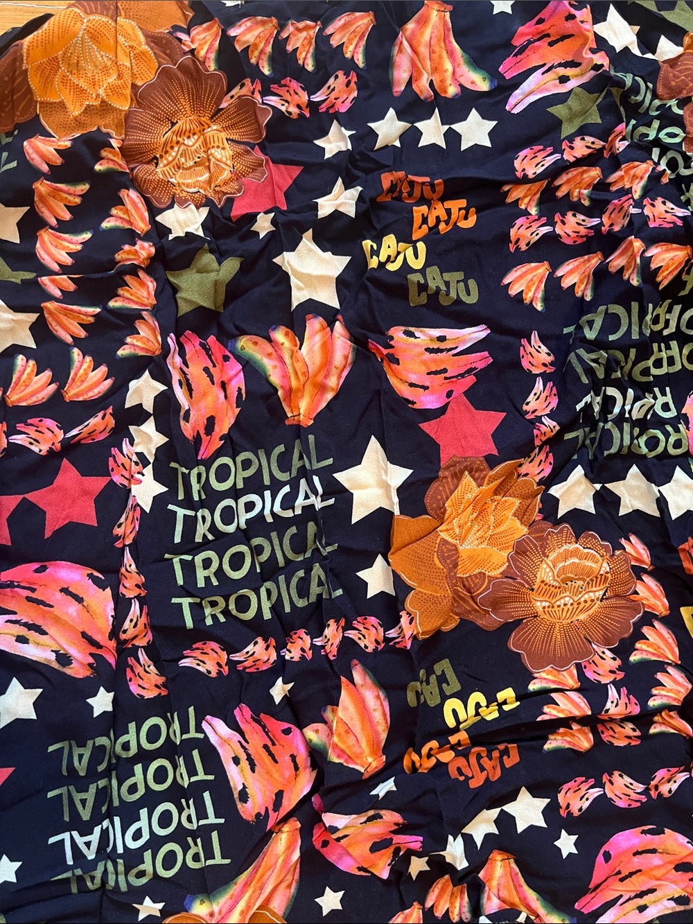 Tropical Graphic Print top with Bold Florals